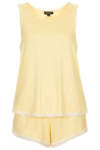 TOPSHOP LACE TRIM PJ CAMI AND SHORTS